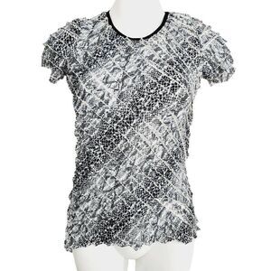 Notations Petite tiered stretch short sleeve blouse Size PM